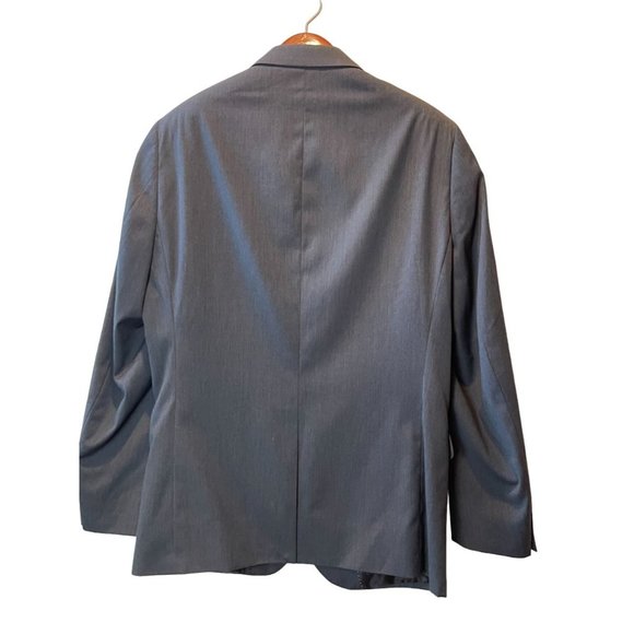H&M Mens Blazer Coat Jacket Single Breasted Long Sleeve Slate Gray Size 44R - Picture 2 of 6